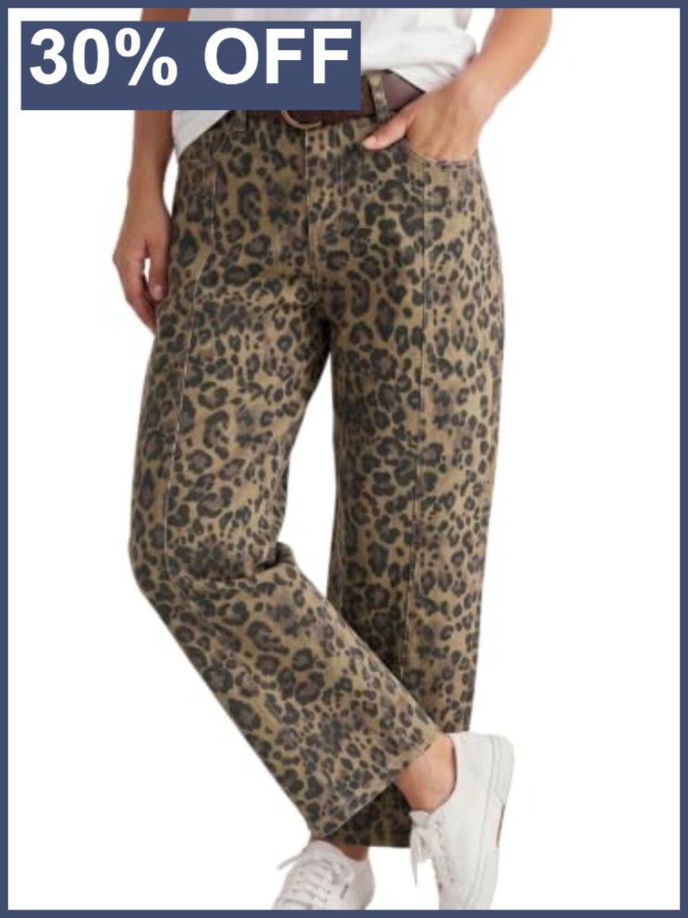 High Rise Wide Leg Barrel Jeans - Cropped Denim Pants